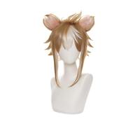 ydound 2022 Game Genshin Impact Wig, Anime Cosplay Gorou Wig, Peluca de Pelo Corto con Orejas Dobles con Gorro de Peluca Gratis, for Halloween, Fiesta, Carnaval, Vida Nocturna, conciertos, Bodas