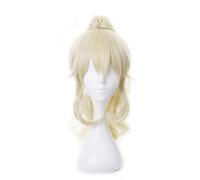 ydound 2022 Game Genshin Impact Wig, Anime Cosplay Jean Gunnhildr Wig, Peluca Dorada con Gorro de Peluca Gratis, for Halloween, Fiesta, Carnaval, Vida Nocturna, conciertos, Bodas