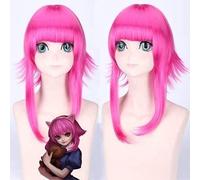 ydound 2022 Gamecosplay Peluca LOL Annie Rosa Peluca Anime Comic- con Carnaval Navidad Halloween Fiesta Moda Peluca+ Peluca Gorra
