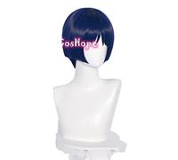 ydound 2022 GENSHIN Impact Cosplay SPARAMOTOUCHE 30 CM Wig Azul Purpura Blanco Pelo Cosplay Pelucas de Anime Resistente al Calor Pelucas sintéticas Resistentes al Calor Halloween