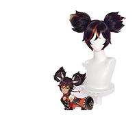 ydound 2022 Genshin Impact Cosplay Xinyan 30 cm Peluca Marrón Gradiente Peluca Cosplay Anime Wigs Resistente al Calor Pelucas sintéticas Resistente al Calor Halloween