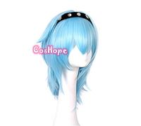 ydound 2022 Genshin Impact EULA Cosplay Mujeres 50 cm Azul Peluca Cosplay Anime Cosplay Pelucas Calma Resistente al Calor Pelucas sintéticas de Halloween