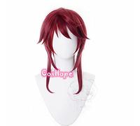 ydound 2022 Genshin Impact Rosaria Cosplay Mujeres 30 cm púrpura Rojo Peluca Cosplay Anime Cosplay Pelucas Calor Resistente al Calor Pelucas sintéticas Halloween