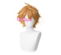 ydound 2022 Genshin Impact tartaglia Cosplay 30 cm Corto Navidad marrón Peluca Cosplay Anime Pelucas de Calor Resistente al Calor Pelucas sintéticas de Halloween