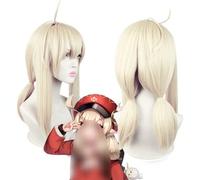 ydound 2022 Genshin Impact Wig, Anime Cosplay Klee Wig, Double Ponytail Whip Light Beige Peluca con Gorro de Peluca Gratis, for Halloween, Fiesta, Carnaval, Vida Nocturna, conciertos, Bodas