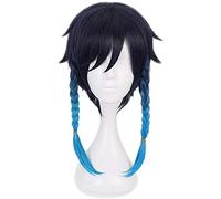 ydound 2022 Genshin Impact Wig, Anime Cosplay Venti Wig, con Gorro de Peluca Gratis, for Halloween, Fiesta, Carnaval, Vida Nocturna, conciertos, Bodas