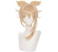 ydound 2022 Genshin Impact Wig, Anime Cosplay Yoimiya Wig, con Gorro de Peluca Gratis, for Halloween, Fiesta, Carnaval, Vida Nocturna, conciertos, Bodas