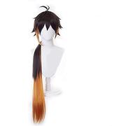 ydound 2022 Genshin Impact Wig Cosplay Pelucas xiao Pelucas Azul gradiente Dharma Protector yecha Pelo sintético Halloween Fiesta de Navidad + Tapa de Peluca Libre (xiao) ( Pattern : Zhongli )