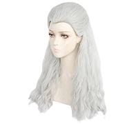 ydound 2022 Hombres Mujeres Silver Blanco Cosplay Geralt de Rivia de los Juegos de Witcher Larga Cosplay Cosplay Pelucas Pelucas Sintéticas Peluca Multi (Color : White)