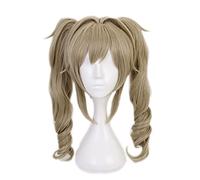 ydound 2022 Juego Genshin Impact Peluca, Anime Cosplay Barbara Gunnhildr Peluca, Peluca de Doble Cola con Gorro de Peluca Gratis, for Halloween, Fiesta, Carnaval, Vida Nocturna, Conciertos, Bodas
