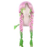 ydound 2022 Kanroji Mitsuri Cosplay Demonio Slayer Cosplay Kimetsu No Yaiba Trenza Pelucas Cosplay Anime Cosplay Wig Pelucas sintéticas Resistentes al Calor