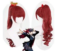 ydound 2022 Kasumi YOSHIZAWA Cosplay Persona 5 Cosplay Mujeres Larga Curry Red Wig Cosplay Anime Cosplay Pelo Pelo Pelo SINTÉTICA