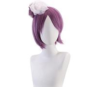 ydound 2022 Konan Cosplay Wig Anime Púrpura Pelucas Rectas Cortas con flequillos Cosplay Accesorios for Mujeres Chicas con Peluca Cap