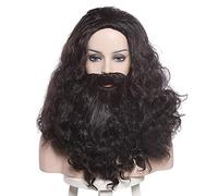 ydound 2022 L- Correo electrónico Peluca Albus Dumbledore Cosplay Pelucas Lucius Malfoy Rubeus Hagrid Bellatrix Lestrange Moe Halloween Peluca Sintética Peluca Sintética 20 Pulgadas Marrano Oscuro