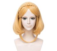 ydound 2022 Landing LA Leyenda DE Zelda Princess Oro DE Oro Long STYLELED Mujer Cosplay Partido Moda Anime Traje Humano Pelucas Completas Pelucas Sintéticas Resistente al Calor Fibra 35 cm