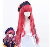 ydound 2022 Paradox Live Cosplay Anne Faulkner Cosplay Peluca Larga Rizado Rosa Blue Gradado Pelo Fibra Pelo Sintético