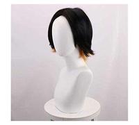 ydound 2022 Peluca de Anime Touken Ranbu Nagasone Kotetsu Black Short Hair Peluca Cosplay Comic- con Halloween Party Carnival Men and Women Anime Fans Regalo