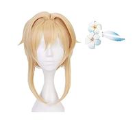 ydound 2022 Peluca de Lumina de Cosnoble con Juego de peluquería Genshin Impact Costume Amarillo Accesorios for el Cabello