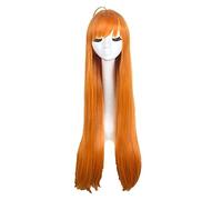 ydound 2022 Persona 5 futaba Sakura Cosplay Peluca Larga Recta Naranja Peluca Cosplay Anime Cosplay Peluca calienta Resistente al Calor Pelucas sintéticas Halloween