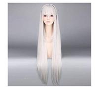 ydound 2022 Re: Vida en un Mundo Diferente Desde Zero Emilia Wig Anime Wig Cosplay Comic- con Halloween Party Carnival Adulto Menores y Mujeres Anime Fans Regalo( Peluca de Pelo Largo de Plata)