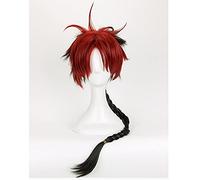 ydound 2022 Seraph of The End Crowley Eusford Long Long Red& Black Braida Gradient Resistente al Calor Cosplay Synthetic Hair Halloween + Free Wig Cap