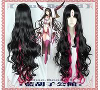 ydound 2022 Sessyoin Kiara Cosplay Peluca Fate Grand Orden Long Black Mix Rosa Rosa Rizado Ondulado Pelo sintético + Peluca Libre Cap