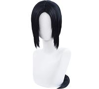 ydound 2022 Uchiha Itachi Cosplay Peluca Anime Black Long Long Wigs con flequillos Accesorios de Cosplay for Mujeres Chicas con Tapa de Peluca