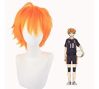 ydound 2022 Unisex Haikyuu ! Hinata Shoyo Mujeres Hombre Masculino Corta Pelucas de Pelo Naranja Reguida Cosplay Peluca Sintética Anime Cosplay Peluca Sintética