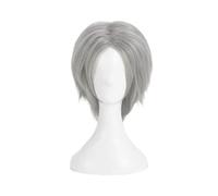 ydound Cosplay Wig Game Devil May Cry 5 Peluca de Cosplay, Pelo Corto Gris Plateado for Dante, Accesorios de Halloween for Juegos de rol con Gorro de Peluca