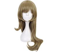 ydound Cosplay Wig Genshin Impact Game Role Lisa Cosplay Peluca Larga rizada marrón Bang Peluca (Lisa)