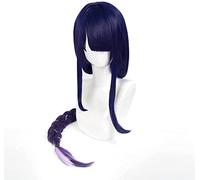 ydound Cosplay Wig Genshin Impact Wig, Anime Cosplay Raiden Shogun Wig, con Gorro de Peluca Gratis, for Halloween, Fiesta, Carnaval, Vida Nocturna, conciertos, Bodas