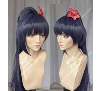 ydound Cosplay Wig Kabaneri of The Iron Fortress Yomogawa Ayame Blue Mixed Ponytail Resistente al Calor Cosplay Disfraz Peluca (sin Accesorio for el Cabello)