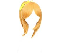 ydound Cosplay Wig Peluca de Cosplay de Anime, Peluca LoveLive, Peluca de Cola de Caballo Corta Amarilla for Pelucas de Juego de rol Honoka Kousaka con Gorra de Peluca, for Fiesta Diaria de Halloween