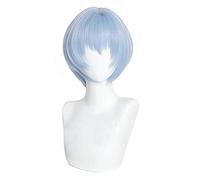 ydound Cosplay Wig Peluca de Pelo Corto Azul for Mujer Rei Ayanami Cosplay Anime con Gorro de Peluca