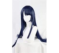 ydound Cosplay Wig Peluca Honjo Yuri, Anime High Rise Invasion Peluca Tenkuu Shinpan Cosplay Azul Negro Sintético Pelo Largo Lacio for Halloween