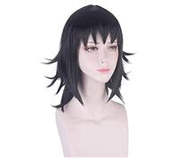 ydound Cosplay Wig Peluca Makomo Kimetsu no Yaiba Demon Slayer Cosplay Peluca Negra Pelo Agatsuma Zenitsu sintético Resistente al Calor Peluca Cosplay KEEBON
