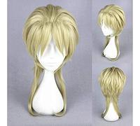 ydound Peluca de anime Coser rubia mediana JoJo' s Bizarre Adventure Dio Brando Cosplay peluca pelo peluca 45 cm resistente al calor sintético
