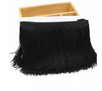 YdseozOA 10 m 15 cm de Encaje Fringe Tassel Chainette Fringe Trimming Ribbon for DIY Latin Dance Dress Embellishment Clothes Accessories Lace Ribbon-Black