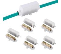 YdseozOA 5 conectores de alambre, escalera de latón, tornillos dobles, carcasa ABS, bloque de terminales de alambre de choque, 1000 V, 100 A, adecuado para alambre de 2,5-16 mm²