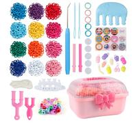 YdseozOA Gomas Para Hacer Pulserass,1200 Pulseras de Goma para Niños, Kit de Cintas de Telar DIY Pulseras, Fabricación de Pulseras y Collares