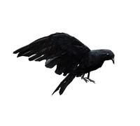 YdseozOA Halloween Black Big Crow Realistic Handmade Feathered Crow Outdoor Home Garden Decorations Birds Raven Party Prop(Spread The Wings 28cm)