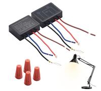 YdseozOA Juego de 2 interruptores táctiles para lámparas de mesa, 4 vías, sensor táctil, regulador de intensidad, con tapas de cable, para lámparas de mesa, lámparas de pie, lámparas de pared y