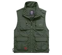 YDSH Chaleco para Hombre reportero al Aire Libre Chaleco sin Mangas fotografía Chaleco Safari Chaleco Multi-Caza Caza Pesca Camping Multi-Bolsillo Malla Transpirable