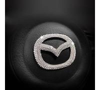 YdSoo Coche Emblema para Mazda 3 2 6 5 CX3 CX5 CX30 CX60 CX60 MX5, Volante Logo Pegatina Emblema Logo Emblema Adhesivo Accesorios para Volante Decoración Interior de Coche Logo Accesorios