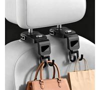 YDSTNiu 2 Piezas Gancho Reposacabezas Coche para Ford Puma ST 2020-2024, Gancho Asiento Coche Soporte Respaldo Organizador Colgador Bolsos Giratorio Doble