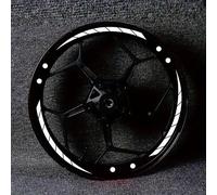 YDSTNiu Pegatinas de Llantas Moto para Kawasaki Z650 Z Ninja 650 2017-2024 2025, Adhesivos Rueda Coche Vinilos Decoración Tuning Tiras Reflectantes Calcomanías Exterior,White