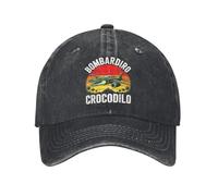 YDTANWJUH Bombardiro Bombardino Crocodilo Gorra de béisbol Sun Meme de Cerebro Italiano Divertido Hombres Casuales Sombrero de Camionero Lavado Gorra Deportiva de béisbol