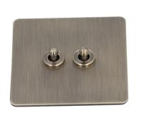 YDuupxe 2 -WEGS -Tildo de Timting Textura de Bronce Antiguo Placa Acero Inoxidable para Decoración del Hogar, Duradero y Deformación interruptor Palanca Resistente a Hotel, Oficina, Oficina