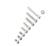 YDuupxe 300pcs M2.5 A2 Tornillos Hexadecimales de Acero Inoxidable Tornillos de Cabeza Hexadecimales Tornillos de Tapa Hexagonal con Tuercas Hexagonales para (A: cabeza de gorra)