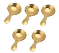 YDuupxe 5 Uds Cuchara para Helado, Mini Cucharas de Postre de Acero Inoxidable 304 para Ensalada de té, Bordes Lisos, Utensilios de Cocina Lavables a Máquina (GOLD)